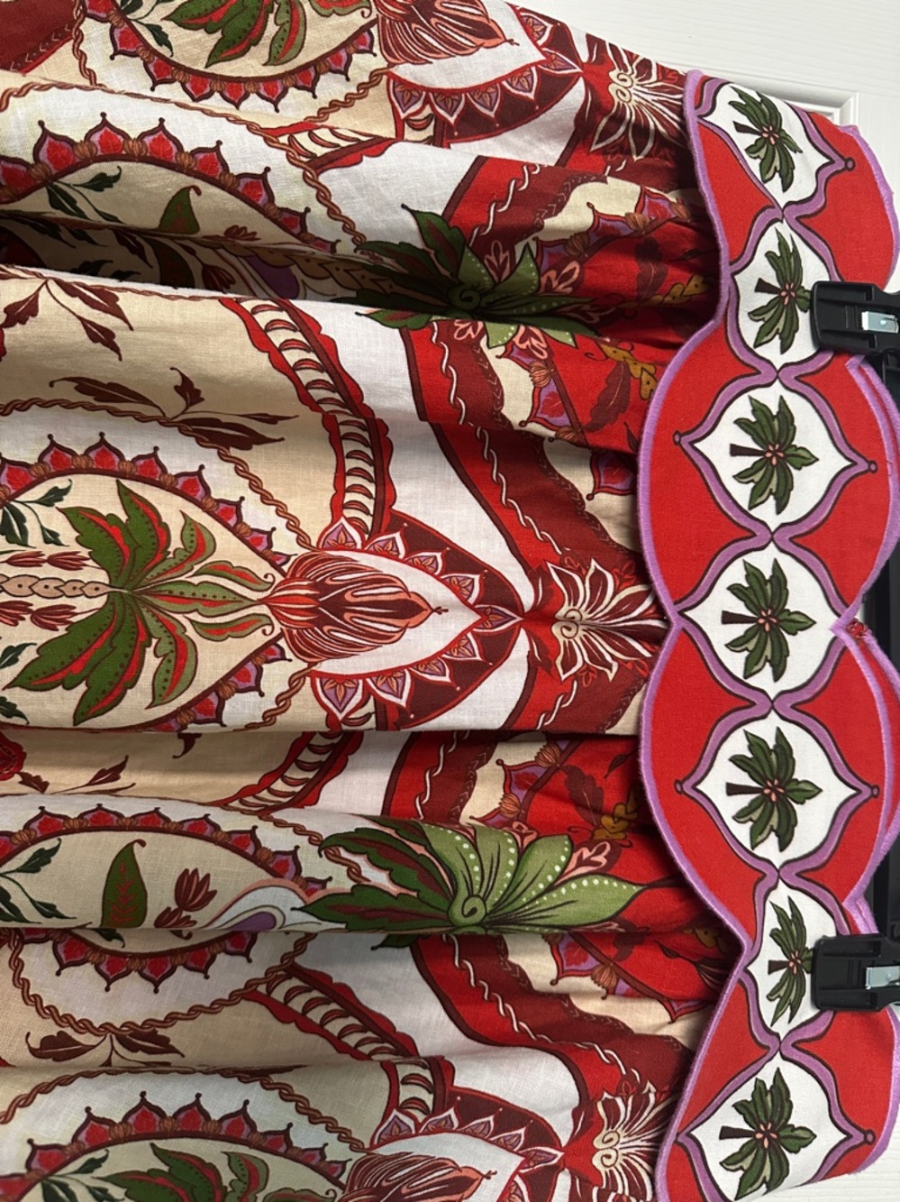 Farm Rio Red Odara Scalloped Midi NWOT - Picture 7 of 10